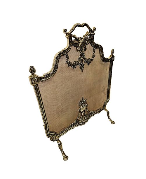 A FABULOUS FULLY RESTORED 19TH CENTURY LARGE BRASS FIRE SCREEN - ADDITIONAL PHOTO 1