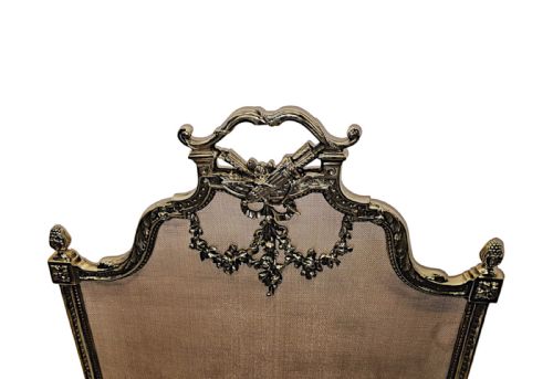 A FABULOUS FULLY RESTORED 19TH CENTURY LARGE BRASS FIRE SCREEN - ADDITIONAL PHOTO 2