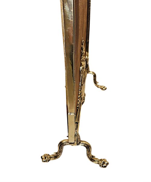 A FABULOUS FULLY RESTORED 19TH CENTURY LARGE BRASS FIRE SCREEN - ADDITIONAL PHOTO 5