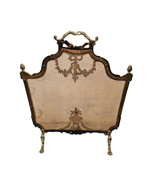 A FABULOUS FULLY RESTORED 19TH CENTURY LARGE BRASS FIRE SCREEN - ADDITIONAL PHOTO 6