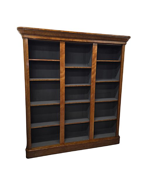 A GORGEOUS 19TH CENTURY SATINWOOD OPEN BOOKCASE - ADDITIONAL PHOTO 2