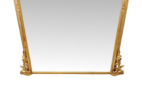 A FABULOUS 19TH CENTURY ARCHTOP GILTWOOD OVERMANTEL MIRROR WITH CENTRAL CARTOUCHE - ADDITIONAL PHOTO 3