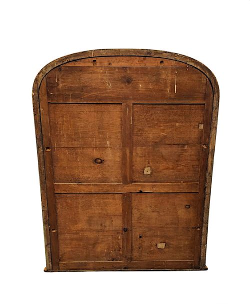 A LOVELY 19TH CENTURY SIMPLE ARCHTOP OVERMANTEL MIRROR WITH FOLIATE DETAILING - ADDITIONAL PHOTO 4