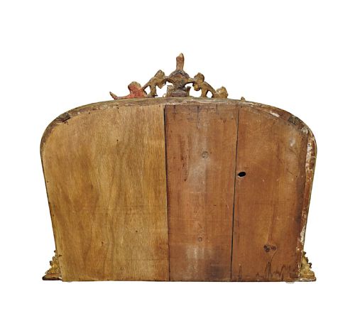 A STUNNING 19TH CENTURY NEAT SIZE GILTWOOD FRAMED ARCHTOP OVERMANTEL MIRROR - ADDITIONAL PHOTO 4