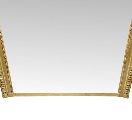 A VERY FINE LARGE 19TH CENTURY GILTWOOD OVERMANTEL OR HALL MIRROR WITH CENTRAL CARTOUCHE - ADDITIONAL PHOTO 3