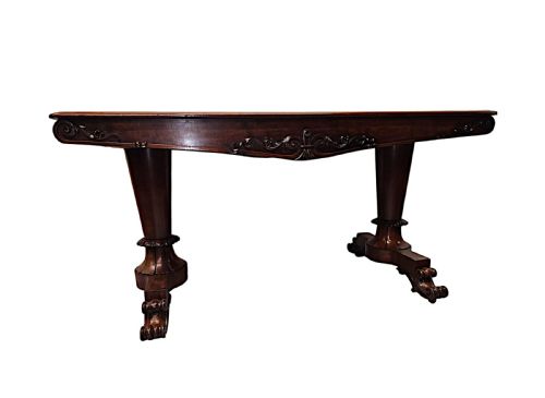 A FANTASTIC EARLY 19TH CENTURY WILLIAM IV IRISH LIBRARY TABLE ATTRIBUTED TO DUBLIN MAKER 'WILLIAMS AND GIBTON'