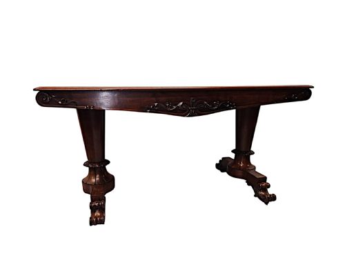 A FANTASTIC EARLY 19TH CENTURY WILLIAM IV IRISH LIBRARY TABLE ATTRIBUTED TO DUBLIN MAKER 'WILLIAMS AND GIBTON' - ADDITIONAL PHOTO 2