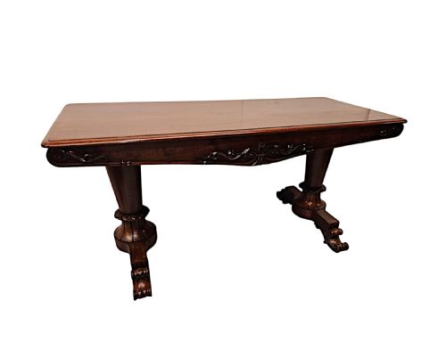 A FANTASTIC EARLY 19TH CENTURY WILLIAM IV IRISH LIBRARY TABLE ATTRIBUTED TO DUBLIN MAKER 'WILLIAMS AND GIBTON' - ADDITIONAL PHOTO 3