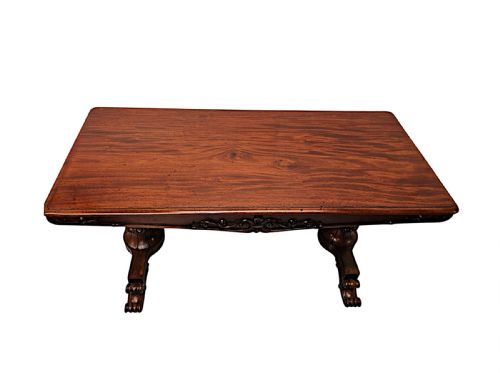 A FANTASTIC EARLY 19TH CENTURY WILLIAM IV IRISH LIBRARY TABLE ATTRIBUTED TO DUBLIN MAKER 'WILLIAMS AND GIBTON' - ADDITIONAL PHOTO 4