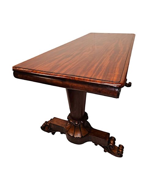 A FANTASTIC EARLY 19TH CENTURY WILLIAM IV IRISH LIBRARY TABLE ATTRIBUTED TO DUBLIN MAKER 'WILLIAMS AND GIBTON' - ADDITIONAL PHOTO 5