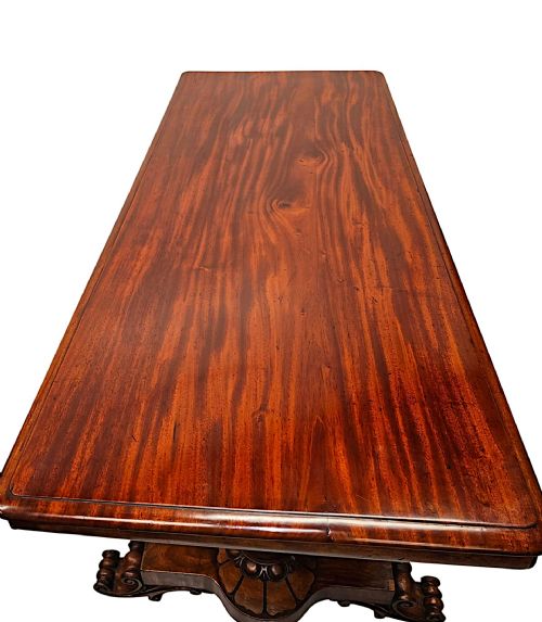 A FANTASTIC EARLY 19TH CENTURY WILLIAM IV IRISH LIBRARY TABLE ATTRIBUTED TO DUBLIN MAKER 'WILLIAMS AND GIBTON' - ADDITIONAL PHOTO 6