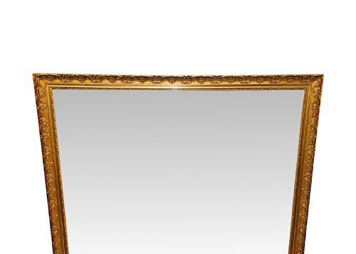 A VERY RARE PAIR OF EARLY 20TH CENTURY LARGE SIZE GILTWOOD OVERMANTEL MIRRORS OF SIMPLE DESIGN - ADDITIONAL PHOTO 2
