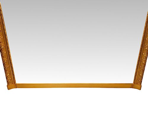 A VERY RARE PAIR OF EARLY 20TH CENTURY LARGE SIZE GILTWOOD OVERMANTEL MIRRORS OF SIMPLE DESIGN - ADDITIONAL PHOTO 6
