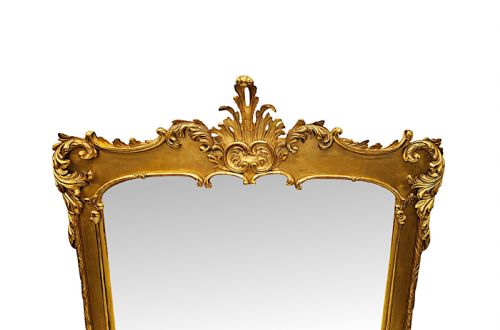 A VERY RARE EARLY 19TH CENTURY GILTWOOD OVERMANTEL MIRROR - ADDITIONAL PHOTO 2