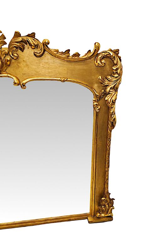 A VERY RARE EARLY 19TH CENTURY GILTWOOD OVERMANTEL MIRROR - ADDITIONAL PHOTO 5