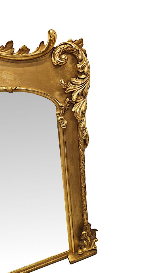 A VERY RARE EARLY 19TH CENTURY GILTWOOD OVERMANTEL MIRROR - ADDITIONAL PHOTO 6