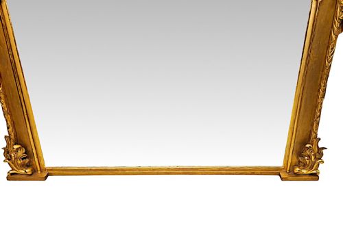 A VERY RARE EARLY 19TH CENTURY GILTWOOD OVERMANTEL MIRROR - ADDITIONAL PHOTO 8