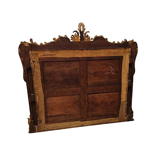 A VERY RARE EARLY 19TH CENTURY GILTWOOD OVERMANTEL MIRROR - ADDITIONAL PHOTO 9