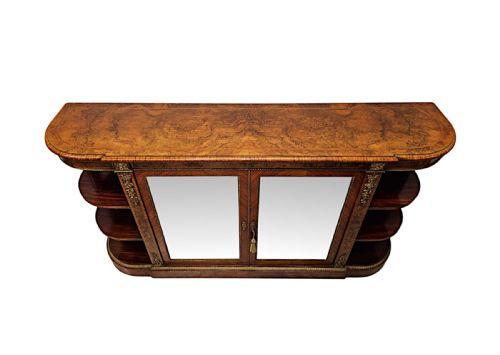 A VERY RARE 19TH CENTURY LARGE INLAID BURR WALNUT AND ORMOLU MOUNTED CREDENZA STAMPED 'GILLOWS' - ADDITIONAL PHOTO 3