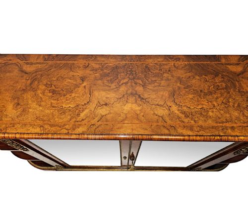 A VERY RARE 19TH CENTURY LARGE INLAID BURR WALNUT AND ORMOLU MOUNTED CREDENZA STAMPED 'GILLOWS' - ADDITIONAL PHOTO 4