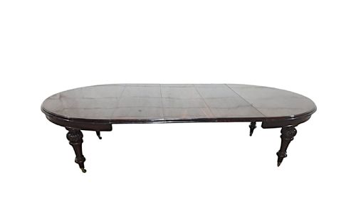 A Very Fine Fully Restored 19th Century D-end Dining Tables with Three Extra Leaves in the Manner of William and Gibton Dublin