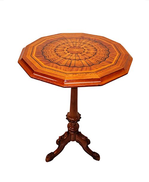 A Very Rare 19th Century Highly Inlaid Satinwood Occasional Lamp Table Attributed to 'Gillows'