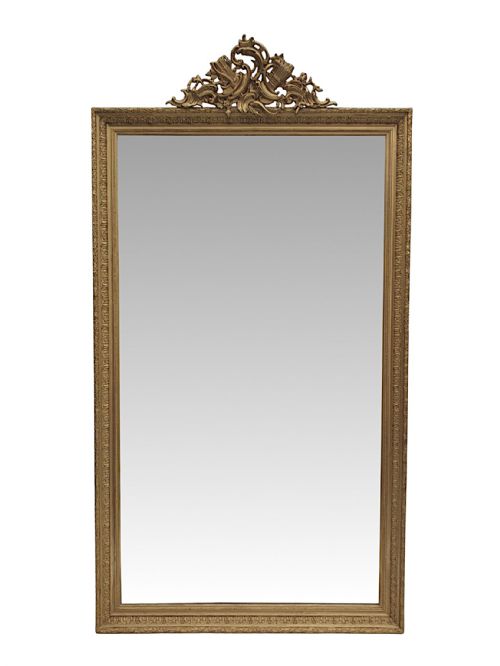 A Very Rare and Fine 19th Century Overmantel or Leaner Mirror