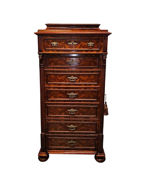 A Very Rare 19th Century Massive Wellington Style Chest of Tall Drawers