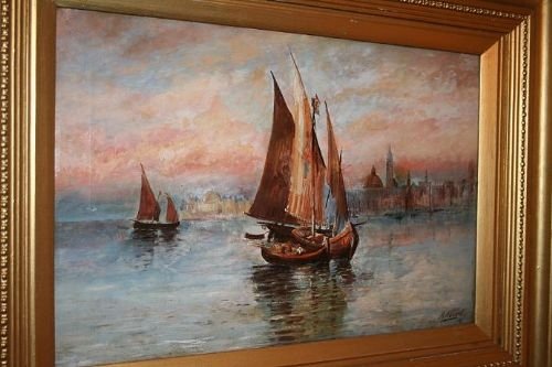 fig 3. Pair of Antique Oil Landscape Paintings by W.M. Speed (c.1896)