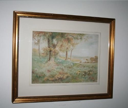 fig 2. Pair of Countryside Landscape Watercolour Paintings by T. Arnold (c.1890 - 1900)