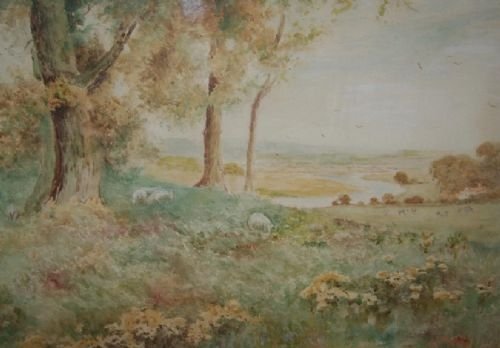 fig 3. Pair of Countryside Landscape Watercolour Paintings by T. Arnold (c.1890 - 1900)