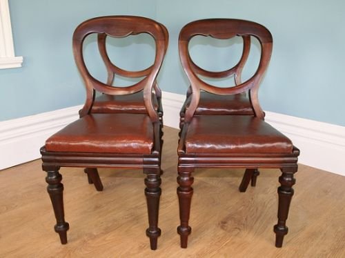fig 1. Antique Victorian Mahogany set of 4 Dining Chairs (Circa 1860 - 1880)