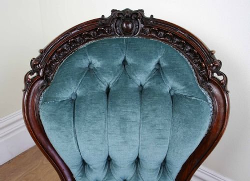 fig 1. Antique Victorian Mahogany Ladies Spoon Back Nursing Chair (Circa 1860)