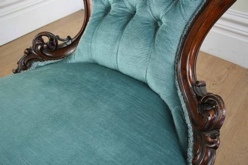 fig 3. Antique Victorian Mahogany Ladies Spoon Back Nursing Chair (Circa 1860)