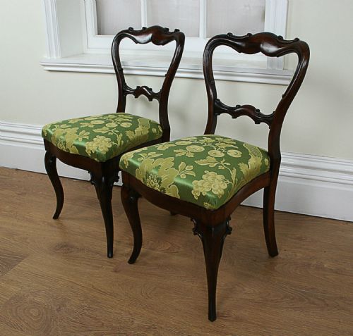 Pair of Victorian Rosewood Stand Chairs (C.1850)