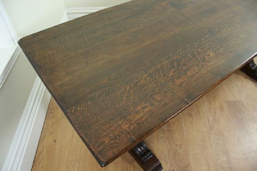 fig 2. 17th Century Style 7ft Three Plank Oak Refectory Table (c. 1900)