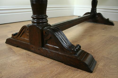 fig 4. 17th Century Style 7ft Three Plank Oak Refectory Table (c. 1900)