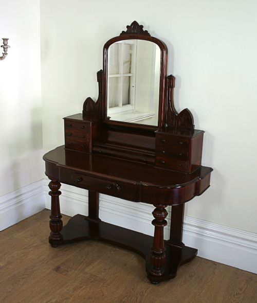4ft English Mahogany Victorian Duchess Dressing Table (C. 1870)