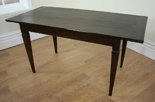 fig 4. 5ft French Basque Two Plank Chestnut Farmhouse Refectory Table (c. 1810)