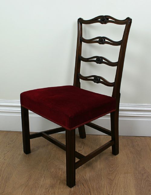 fig 2. 8 Ribbon Back Chippendale Style Mahogany Dining Chairs (c. 1900)