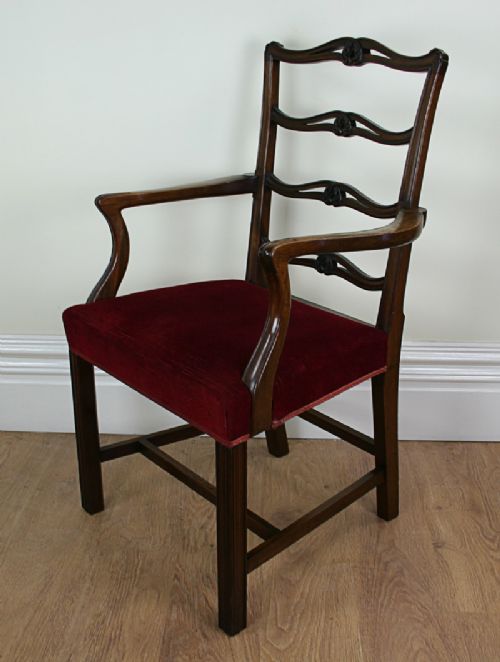 fig 3. 8 Ribbon Back Chippendale Style Mahogany Dining Chairs (c. 1900)