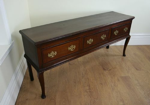 George III Oak 6ft Border Counties Three Drawer Dresser Base (Circa 1780)