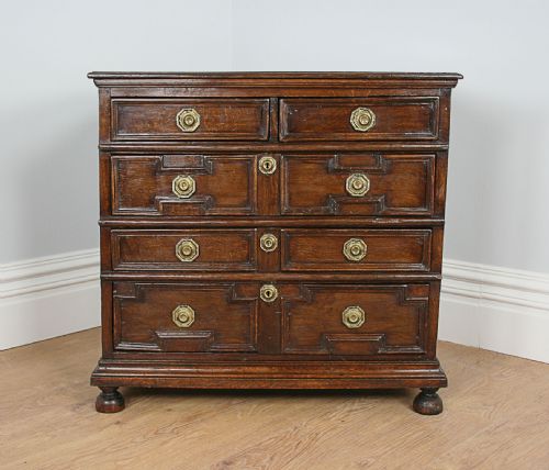 William & Mary Oak Geometric Chest of Drawers (C. 1680)