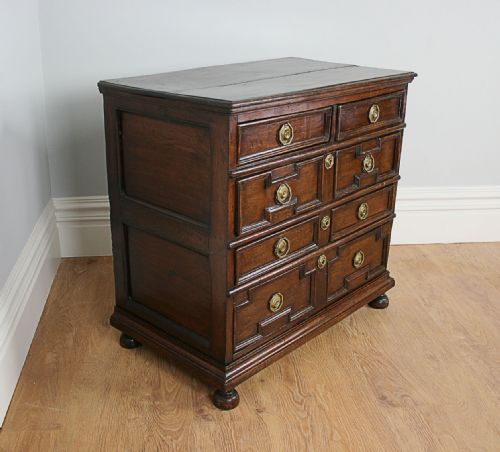 fig 2. William & Mary Oak Geometric Chest of Drawers (c. 1680)