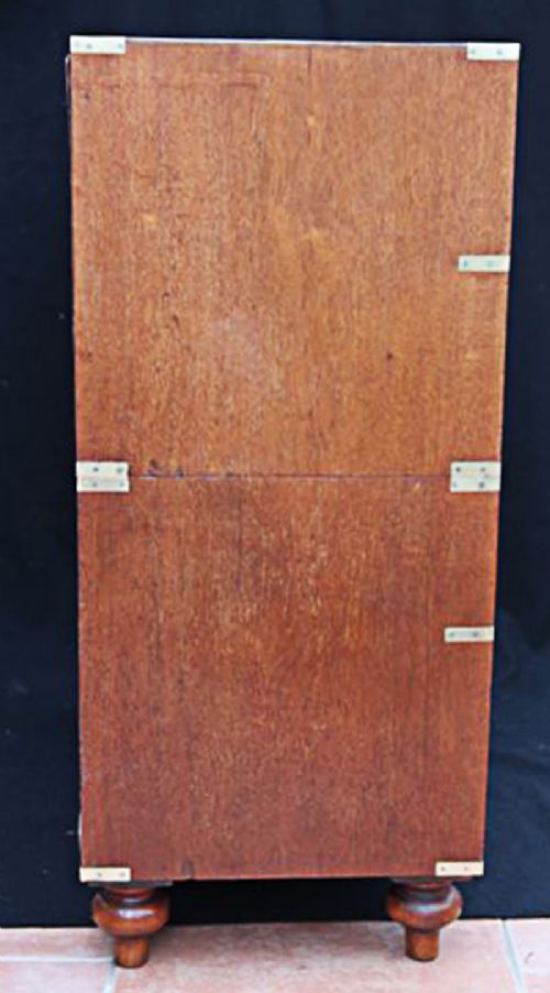 fig 2. Teak Military Campaign Secretaire Chest of Drawers (c.1840)