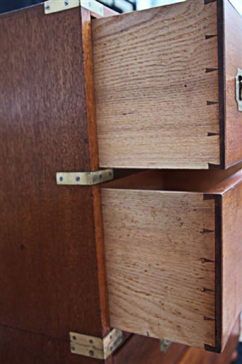 fig 3. Teak Military Campaign Secretaire Chest of Drawers (c.1840)