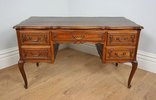 Oak French 3rd Empire Carved Pedestal Desk (C.1900)