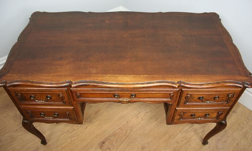 fig 2. Oak French 3rd Empire Carved Pedestal Desk (c.1900)