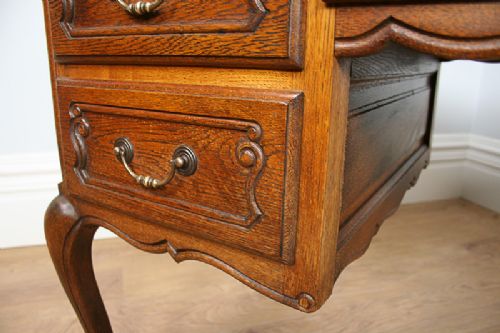 fig 4. Oak French 3rd Empire Carved Pedestal Desk (c.1900)