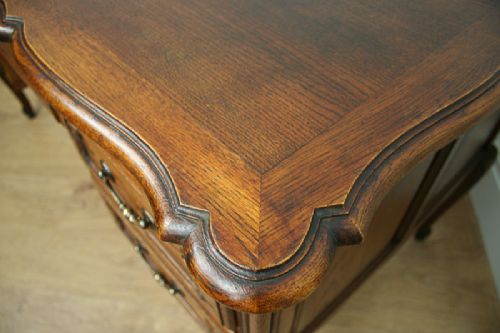 fig 5. Oak French 3rd Empire Carved Pedestal Desk (c.1900)